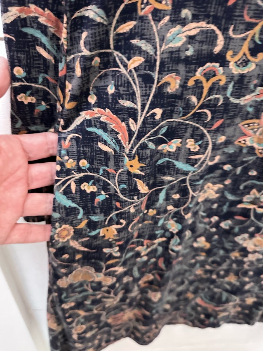 Peruvian Connection S cotton-modal modern floral long sleeve midi dress - Picture 11 of 15